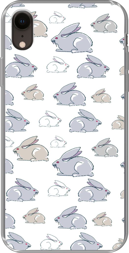 MuchoWow Handyhülle Schutzhülle Hülle für Telefoonhoesje iPhone XR Muster - Kaninchen - Ohr - Jungen - Mädchen - Kinder - Kind Silikon Softc...