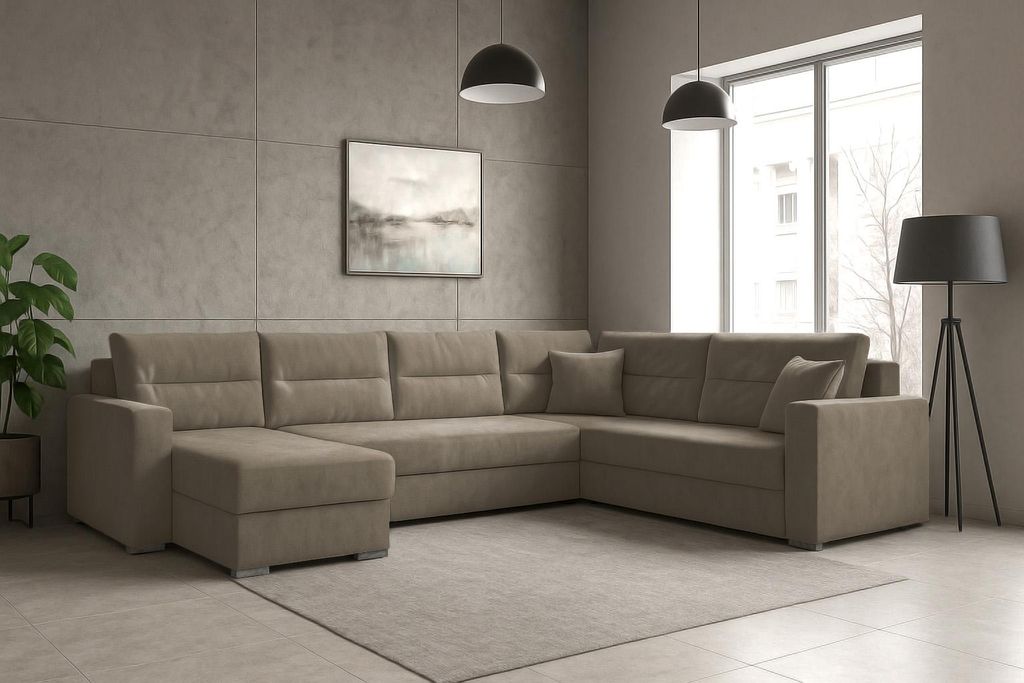 Couchgarnitur Ecksofa Sofa Sofagarnitur Captain U mit Produktbild 