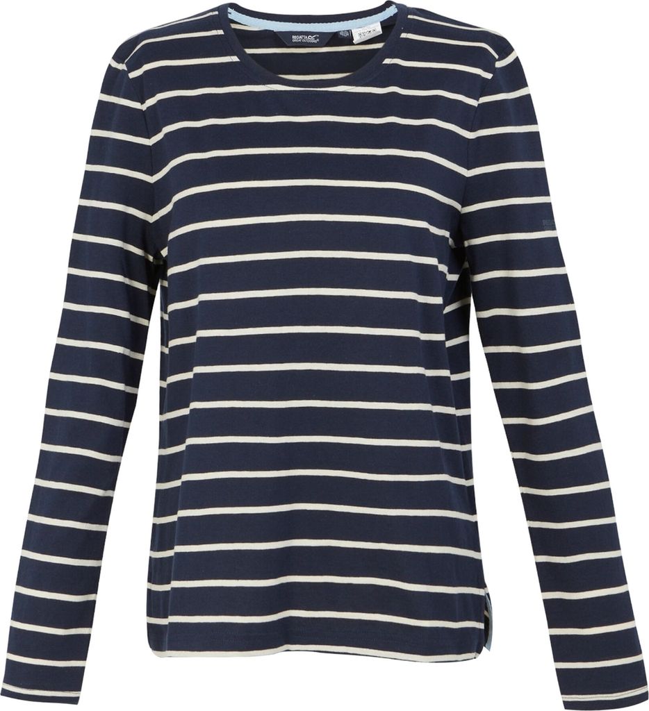 Regatta - "Federica II" T-Shirt für Damen Langärmlig RG10886 (52 DE) (Marineblau/Helles Vanillegelb)