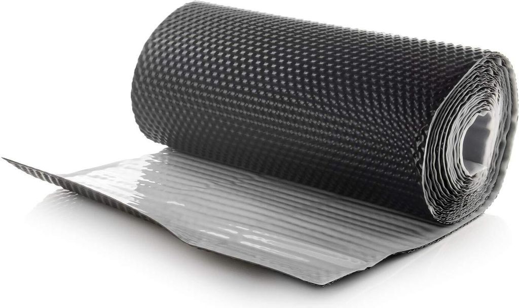 Wandanschlussband | Role 500cm | Farbe: Graphit | 3D Struktur | Kaminanschlussband | DQ-PP