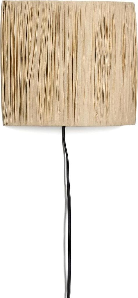 Wandleuchte Pulmi 25 x 20 x 12 cm Raffiabast Eisen Natur