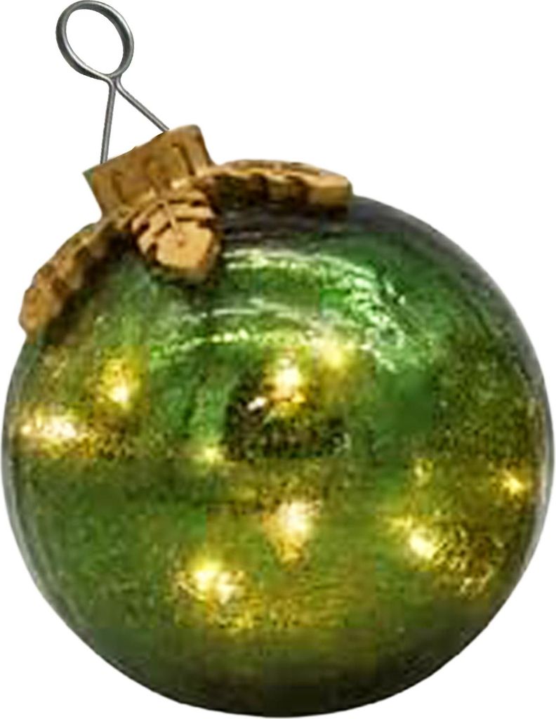 Weihnachtskugel aus Glas mit LED-Beleuchtung und Timerfunktion, 15 cm Durchmesser, leuchtend, ideal als Tischdekoration für die Feiertage