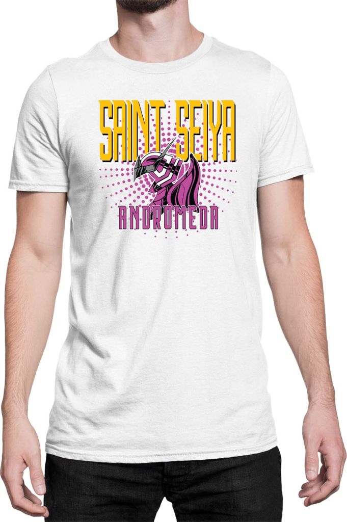 Herren T-Shirt Japan Anime Manga Saint Anime Seiya Andromeda Shun 02 Saint Andromeda Zodiac, Man 4XL / Weiß