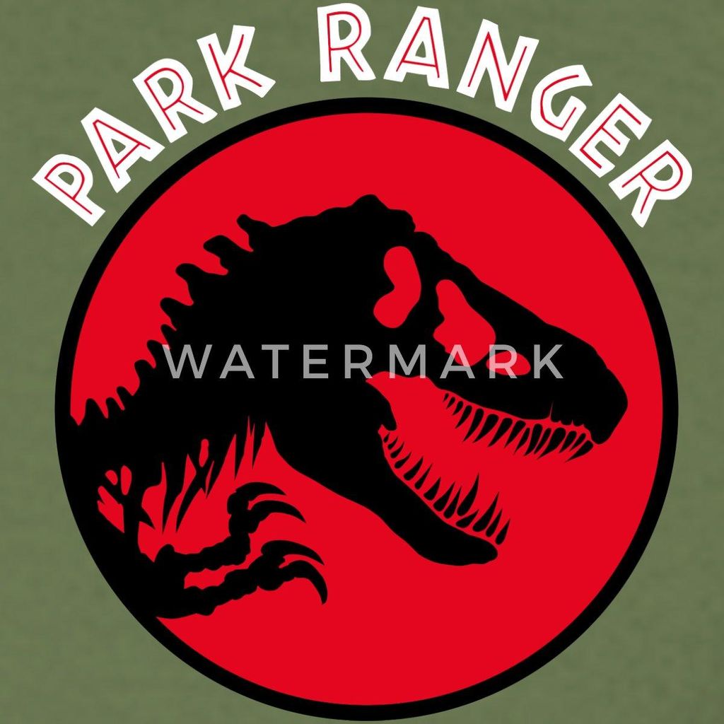 Spreadshirt Jurassic Park Kleines Park Ranger Logo Männer T-Shirt, 3XL, Militärgrün