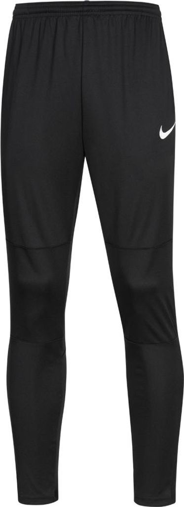 A pair of black Nike sweatpants shown from the front.