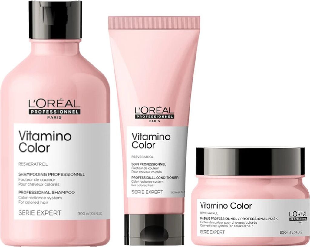 Loreal Vitamino Color Shampoo 300ml + Loreal Vitamino Color Conditioner 200ml + Loreal Vitamino Color Mask 250ml NEW