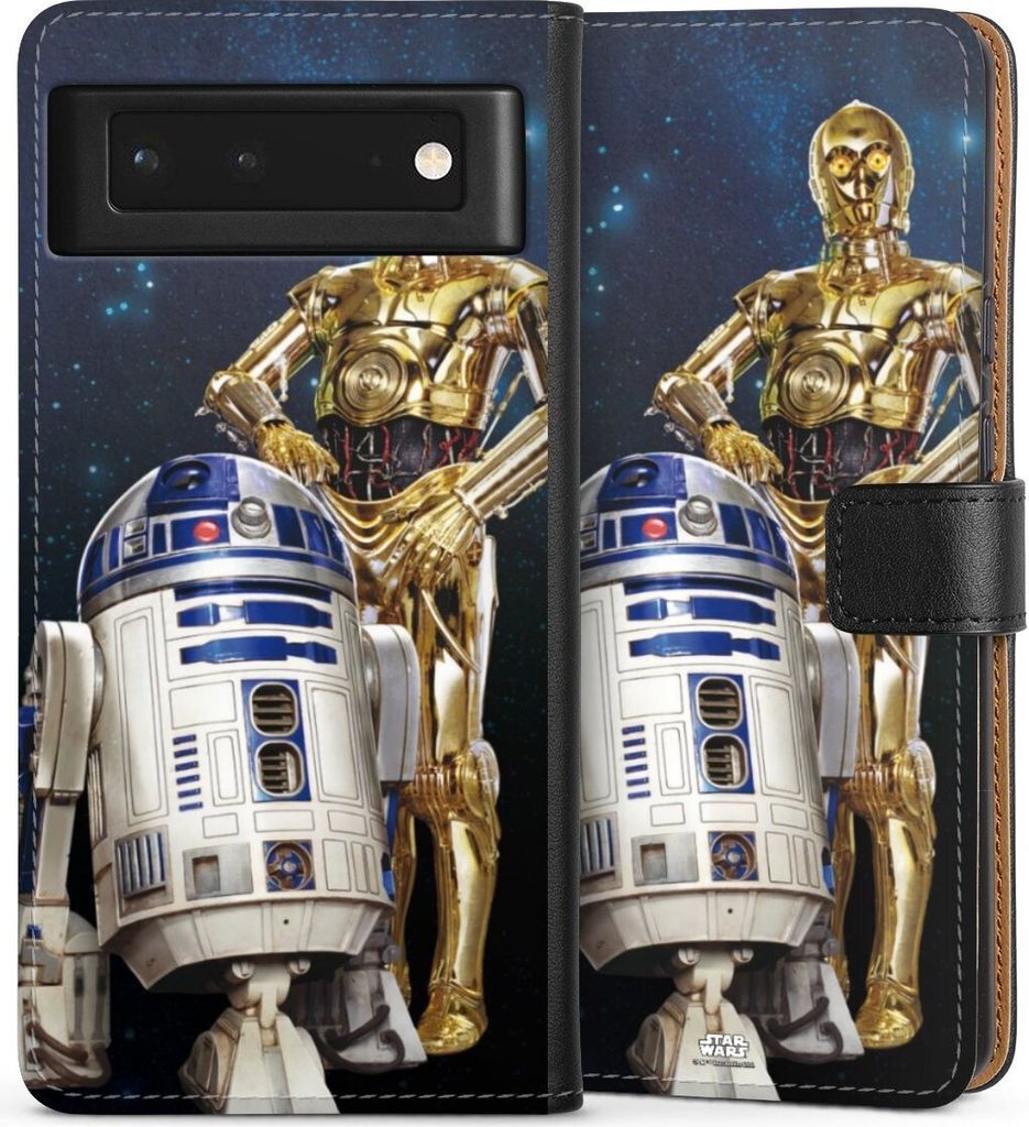 DeinDesign Klapphülle für Google Pixel 6 Handytasche Lederhülle Tasche Star Wars Weltall R2D2