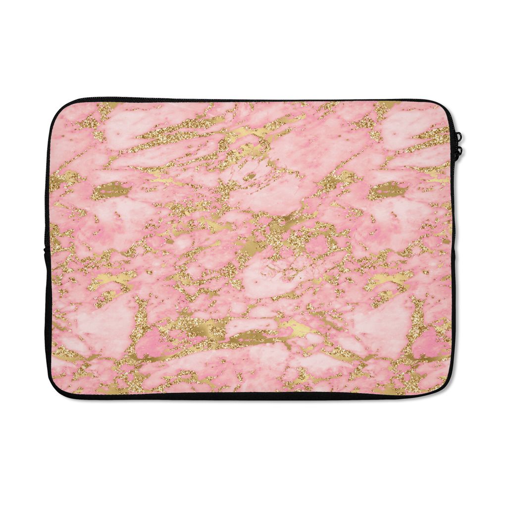 MuchoWow Laptop Hülle 13 Zoll Glitter - Marmor - Gold - Muster Laptoptasche - Laptophülle - Sleeve - Rundumschutz