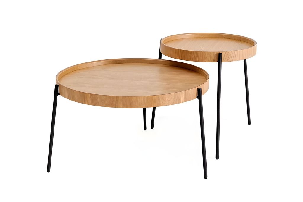 Skye Decor, Ronda - Natural, Beistelltische, Satztisch (2 Stück), Natürlich, MDF, 70 x 40 x 70 cm