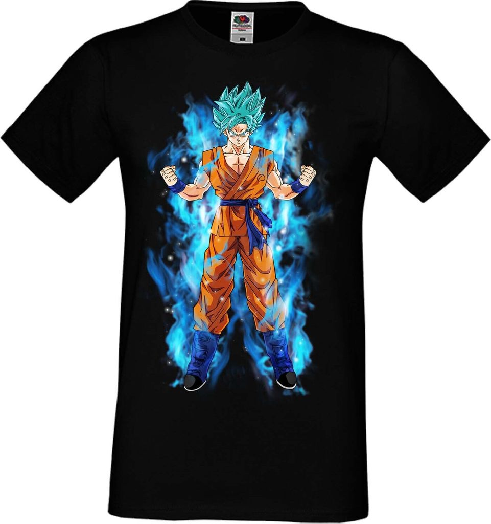 Herren T-Shirt Anime Manga Dragon Anime Manga Ball Z 05 Saiyan Form, Man M / Schwarz