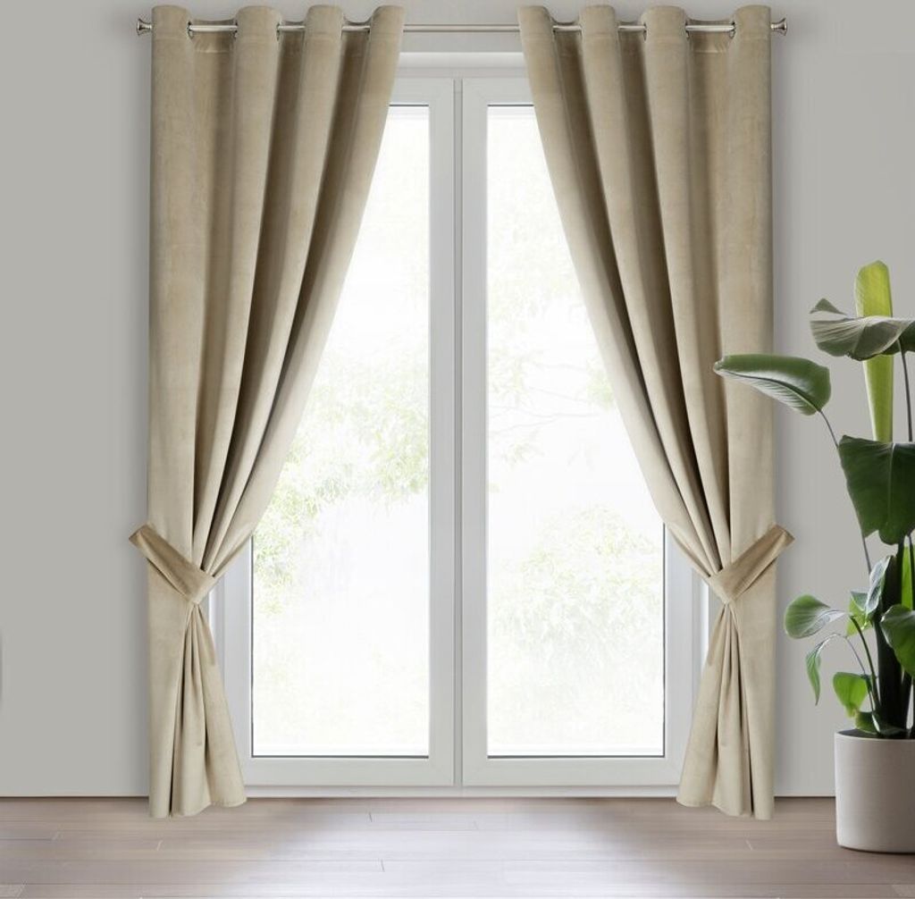 Vorhang ANTARA hellbeige 140x270 cm  Ösen Ösenvorhang TROCZ Produktbild 
