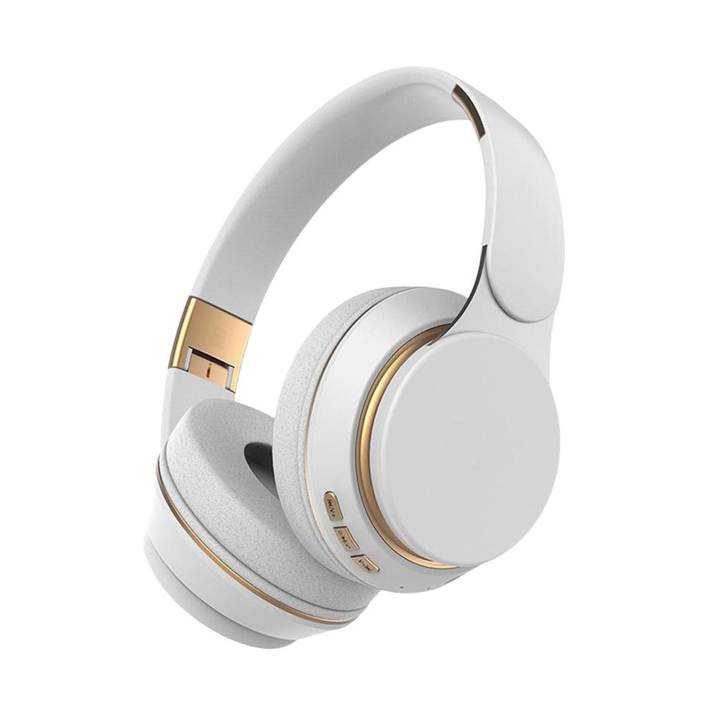 Premium HiFi Kopfhörer Weiß Bluetooth Stereo Faltbares Produktbild 