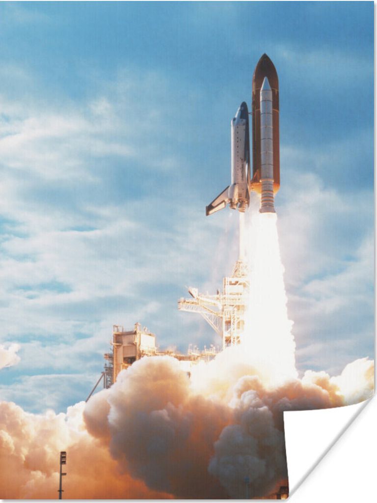 MuchoWow Poster Starten der Rakete 90x120 cm - Wohnzimmer