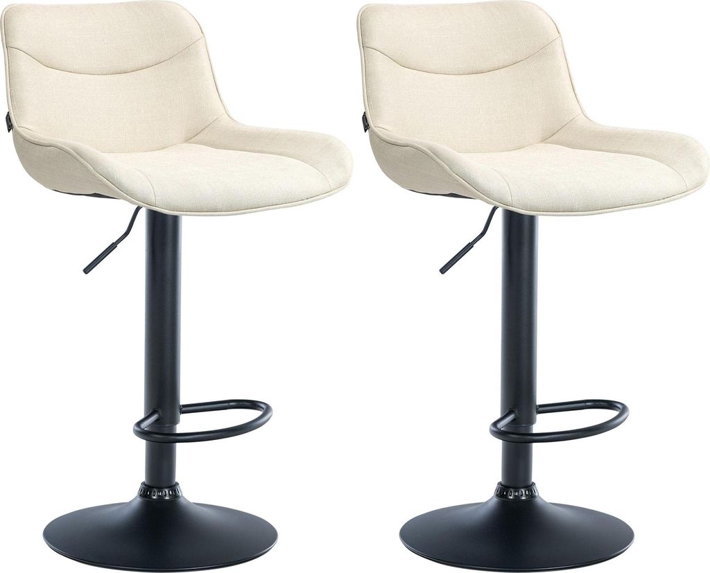 2er Set Barhocker Vonore Stoff schwarz - dunkelgrau