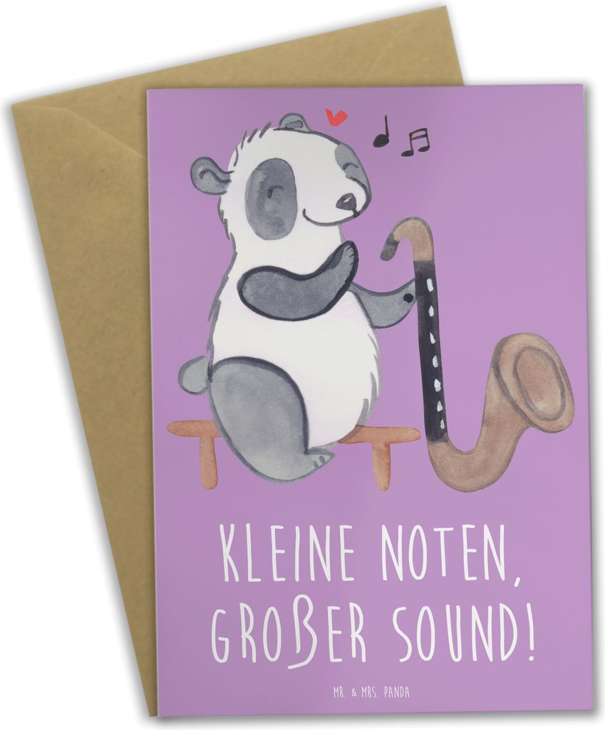 Mr. & Mrs. Panda Beileidskarte Bassklarinette Sound - Lavendeltraum - Geschenk, Musiker, Musik, Lernen, Instrument, osterkarte, weihnachtskarten, O...