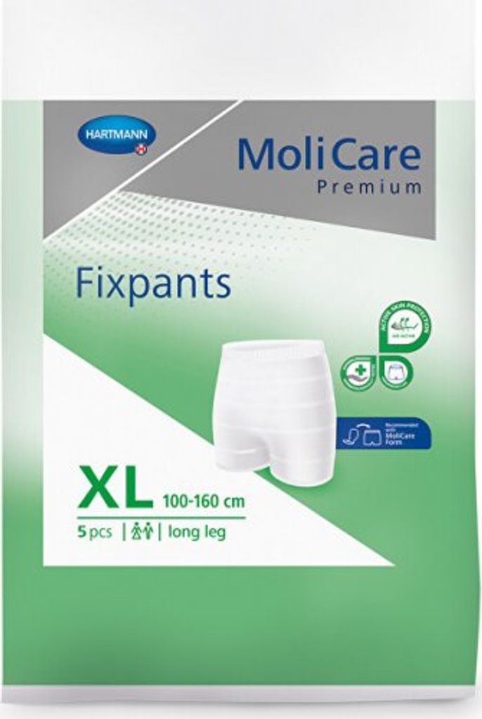 The image shows the packaging of Hartmann MoliCare Premium Fixpants.