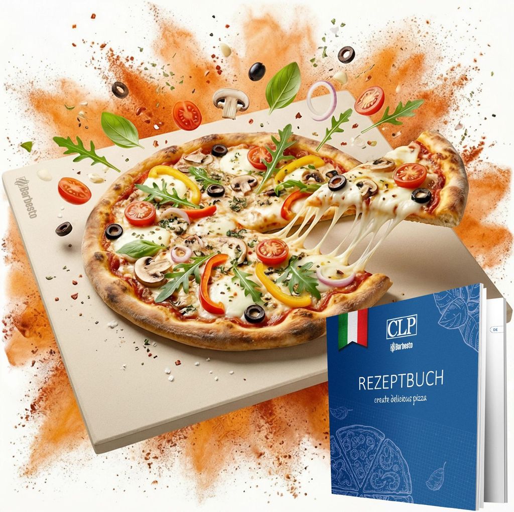 CLP Pizzastein für Backofen und Grill 38x30 cm Corierit bis Produktbild 