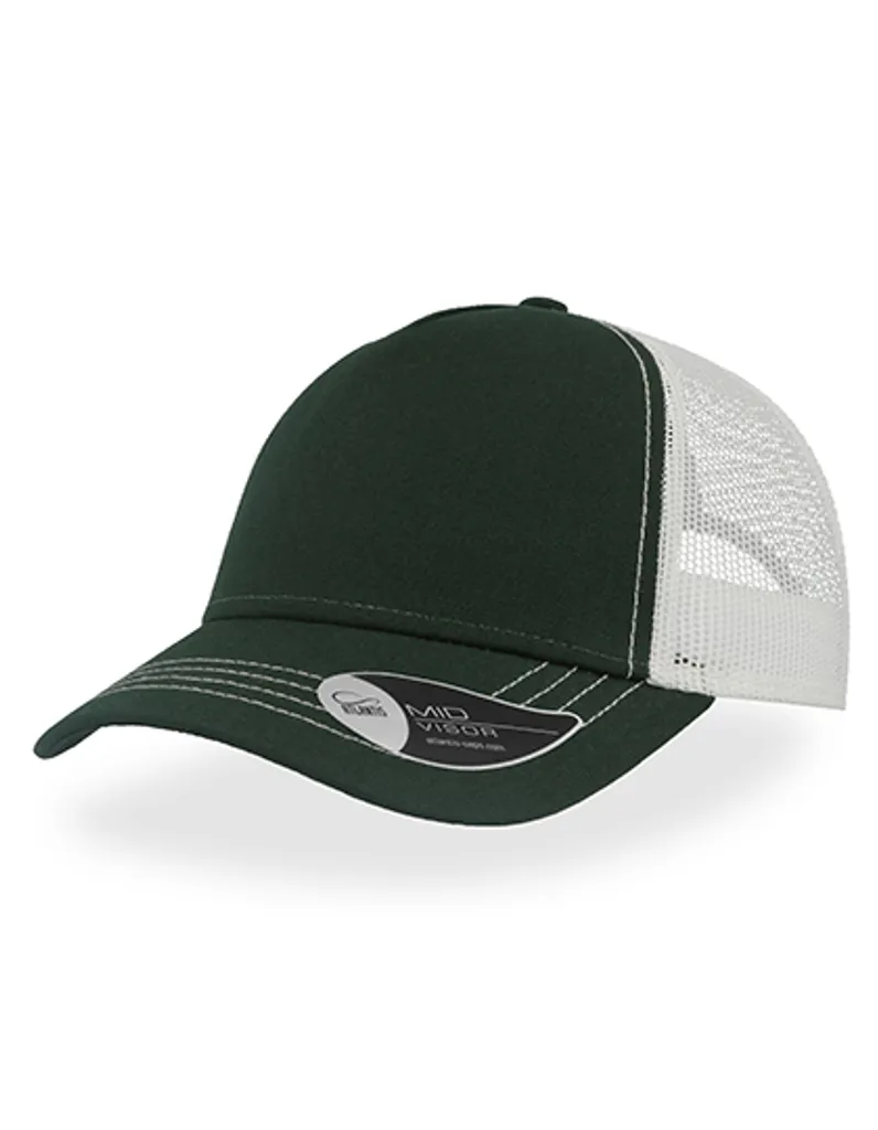 Atlantis RCAN | Rapper Canvas Cap, 5-Panel-Mesh-Cap - Colore: Bottle Green/White - Taglia: Unica