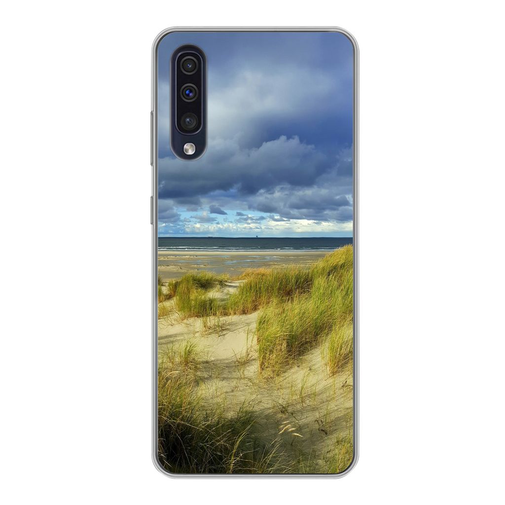 MuchoWow Handyhülle Schutzhülle Hülle für Samsung Galaxy A30s Nordsee - Vlieland - Dünen Silikon Softcase Handy Hülle - Karteninhaber