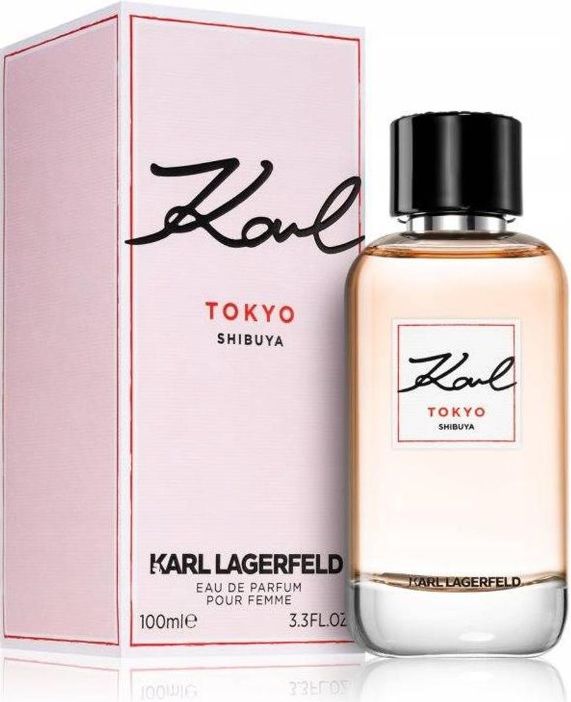 A perfume bottle and its box are displayed against a white background.