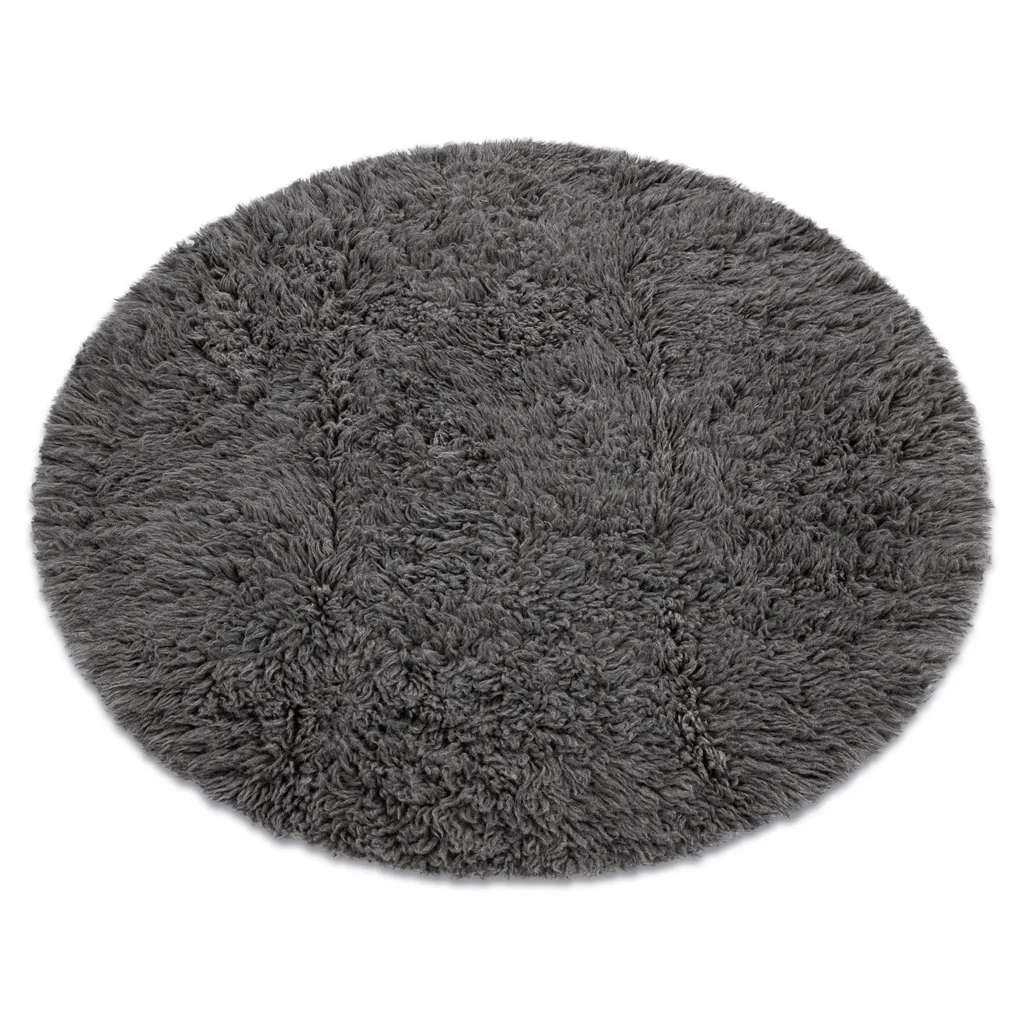 Tapis Flokati laine grise 160 cm - Solution sol froid et confort acoustique