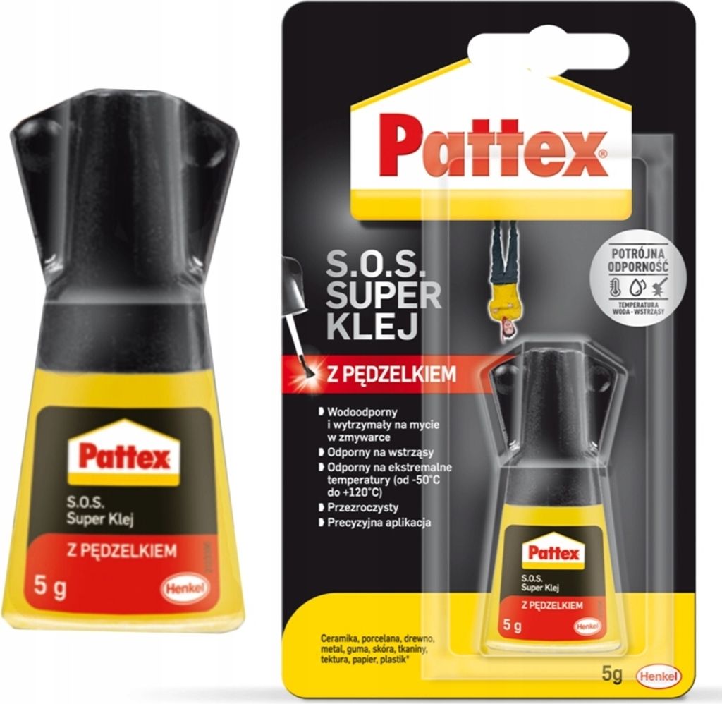 Pattex Superkleber SOS mit Pinsel Transparent Wasserfest Produktbild 