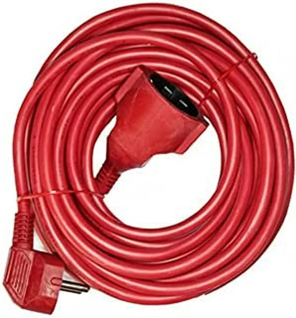 EDM Prolunga Elettrica 10m Rosso | Cavo Flessibile 3x1,5mm Alta Visibilità
