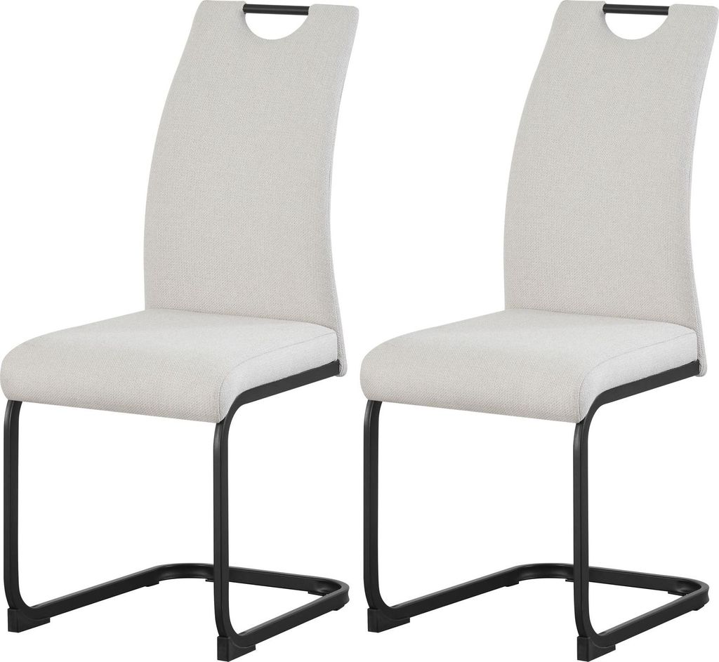 Schwinger-Stuhl 2er Set Hanna Stühle in Anthrazit - gemütliches Design - B/H/T: 43x98x59 cm