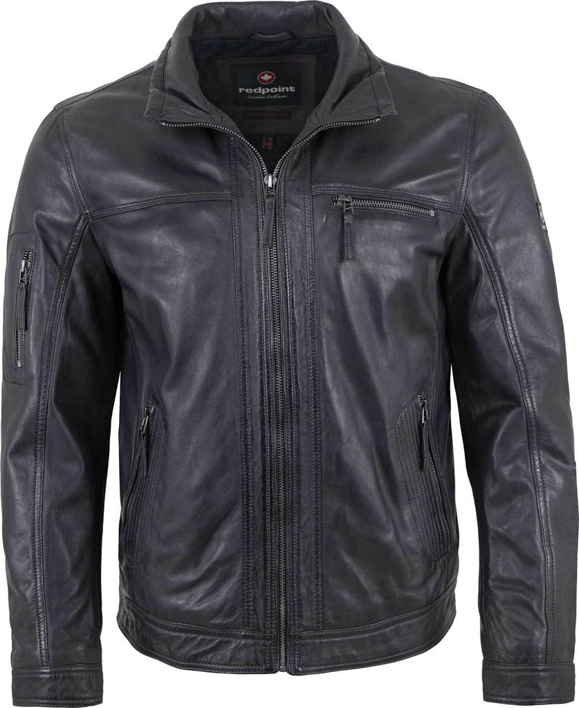 Redpoint - Herren Lederjacke Neuseeländisches Lammnappa navy/anthra : 56