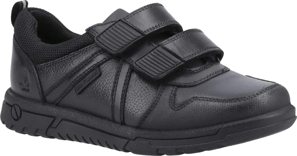Hush Puppies Spencer Chaussures Uniforme Scolaire en Cuir Noir FS10958