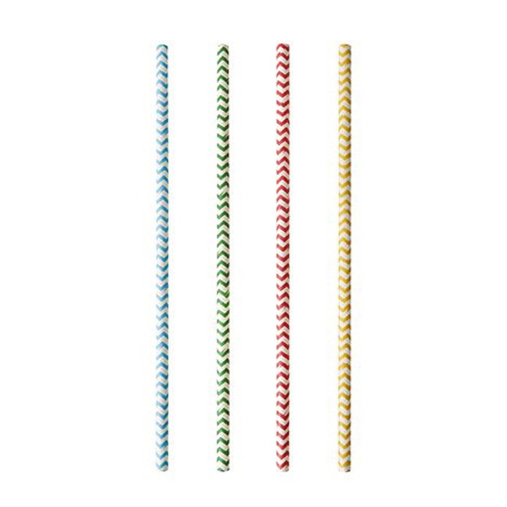 Papstar cannucce in carta Zig Zag Pure 20 cm colorate 100 Immagine del prodotto 