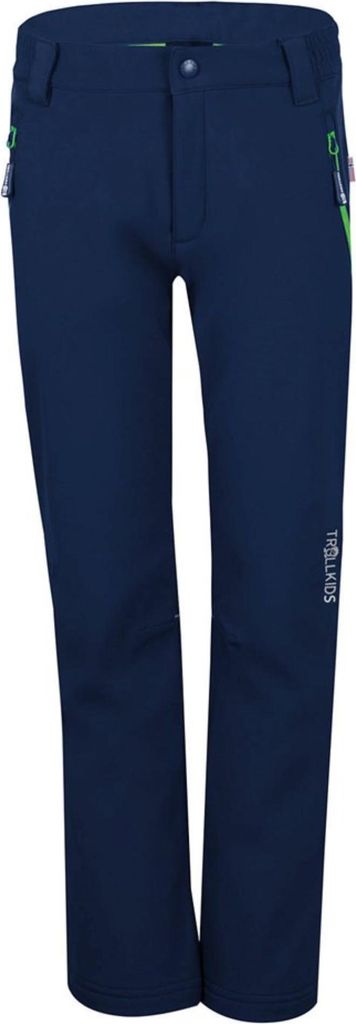 Trollkids Kinder Fjell Softshellhose navy/green 128