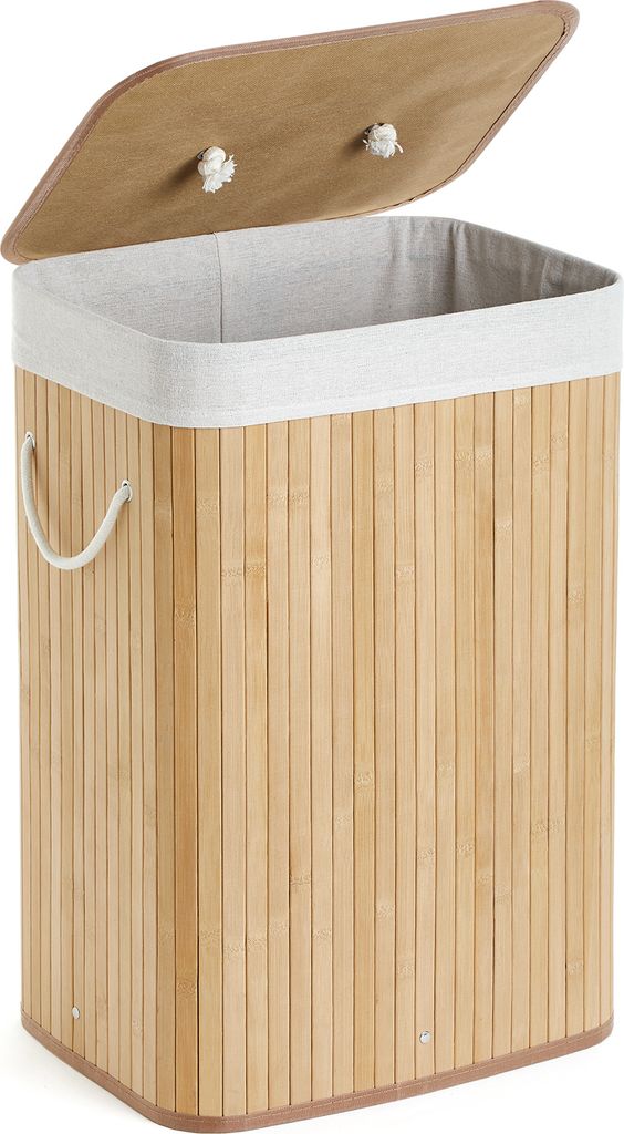 Mondeer Panier à linge en bambou Collecteur de linge avec Image du produit 