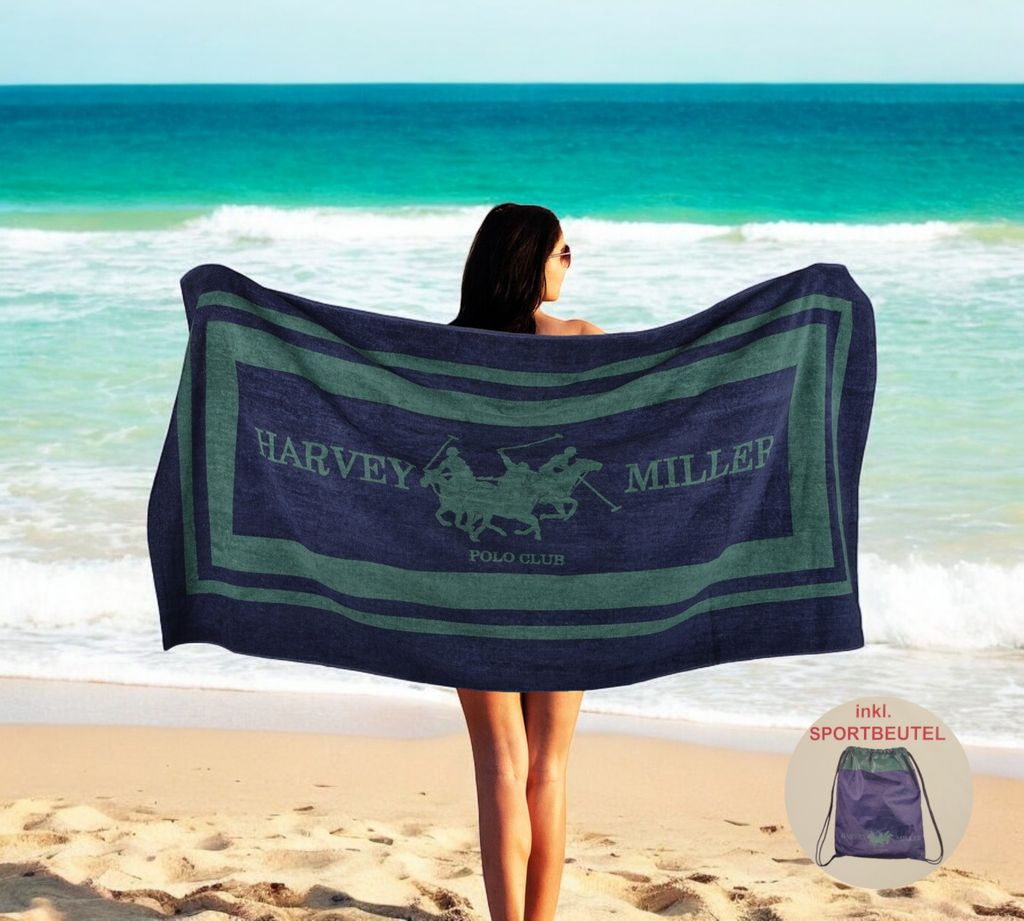 Telo da spiaggia Harvey Miller Polo Club 140 x 70 con borsa Immagine del prodotto 