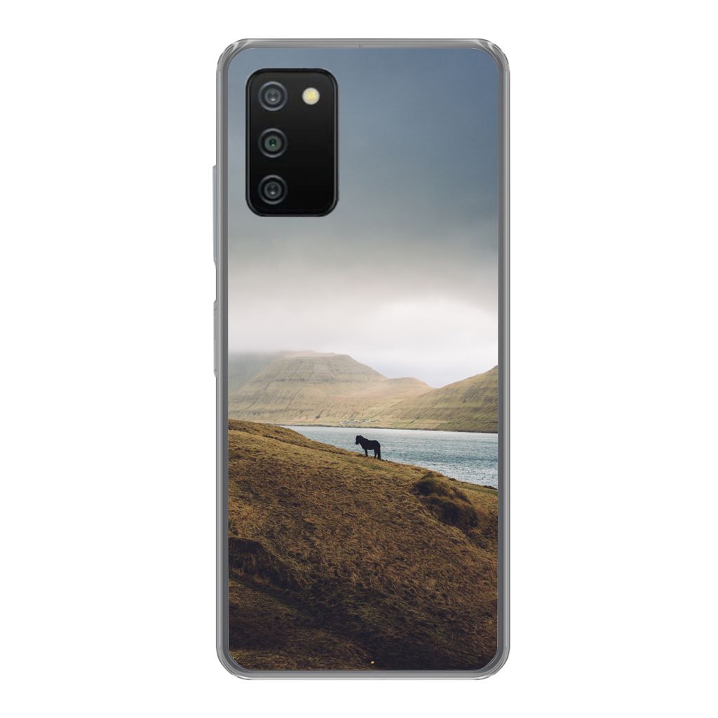 MuchoWow Handyhülle Schutzhülle Hülle für Samsung Galaxy A03s Pferd - Berg - Landschaft Silikon Softcase Handy Hülle - Schutz