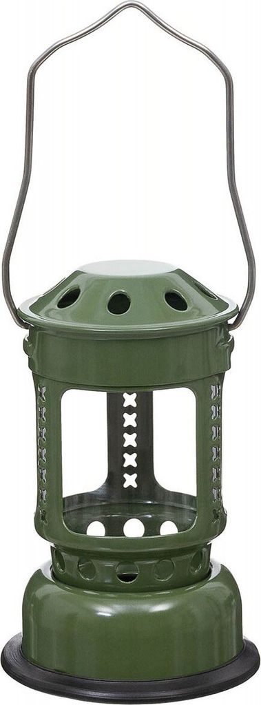 Olivfarbene Mini Laterne aus Aluminium und Glas, 11 cm Produktbild 