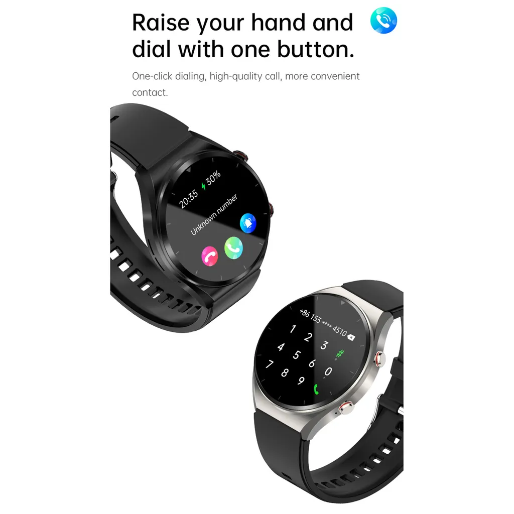 Montre connectée E09 écran 1,39'' noir avec appels Bluetooth intégrés - 6