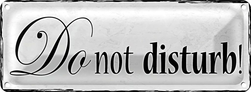 Blechschild Hinweis 27x10cm do not disturb Dekoration