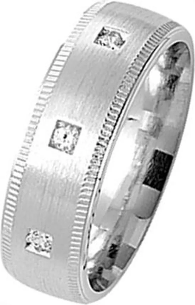 Alliance Argent 925 Anti-Irritation Confort 7mm Milgrain Zirconium 57