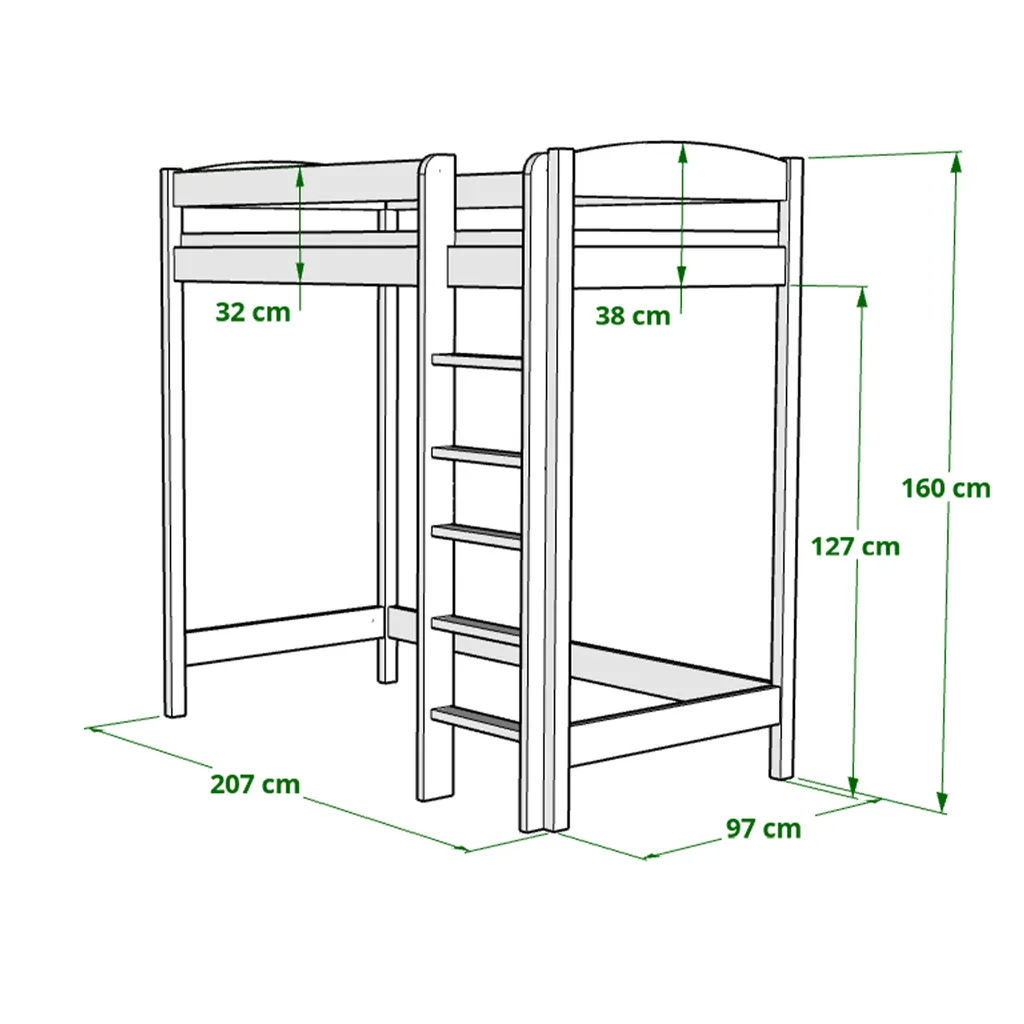 Meuble de couchage superposé avec rangements et marches pour adolescents