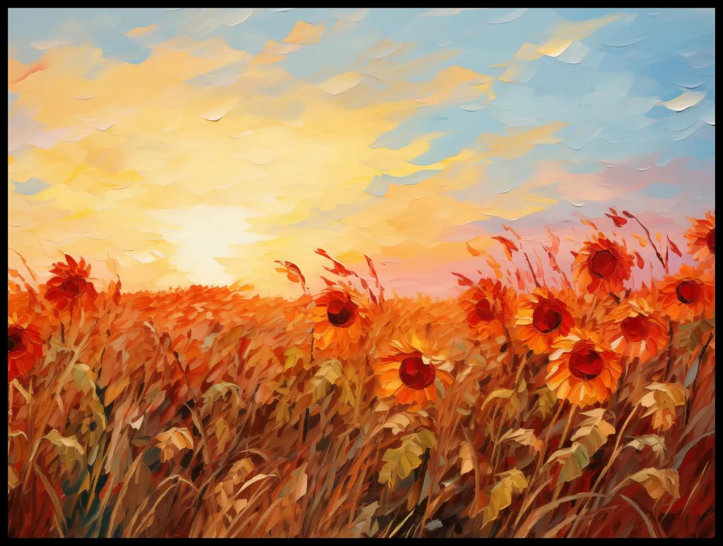 Poster 100x75cm Fiamme del Crepuscolo - Stampa Artistica Alta Qualità