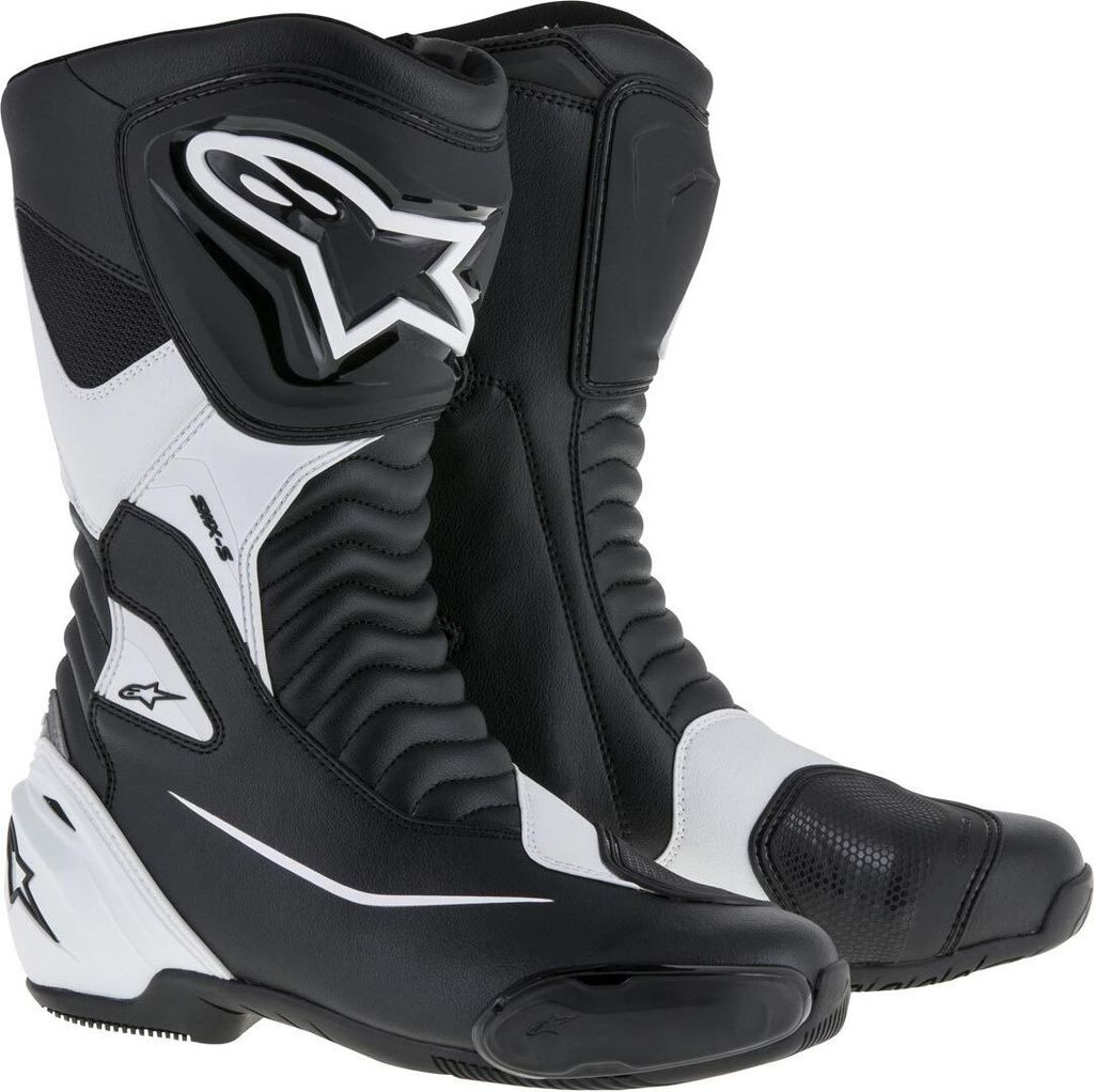 Alpinestars SMX S Motorradstiefel Grösse: 39, Farbe: Schwarz/Weiß
