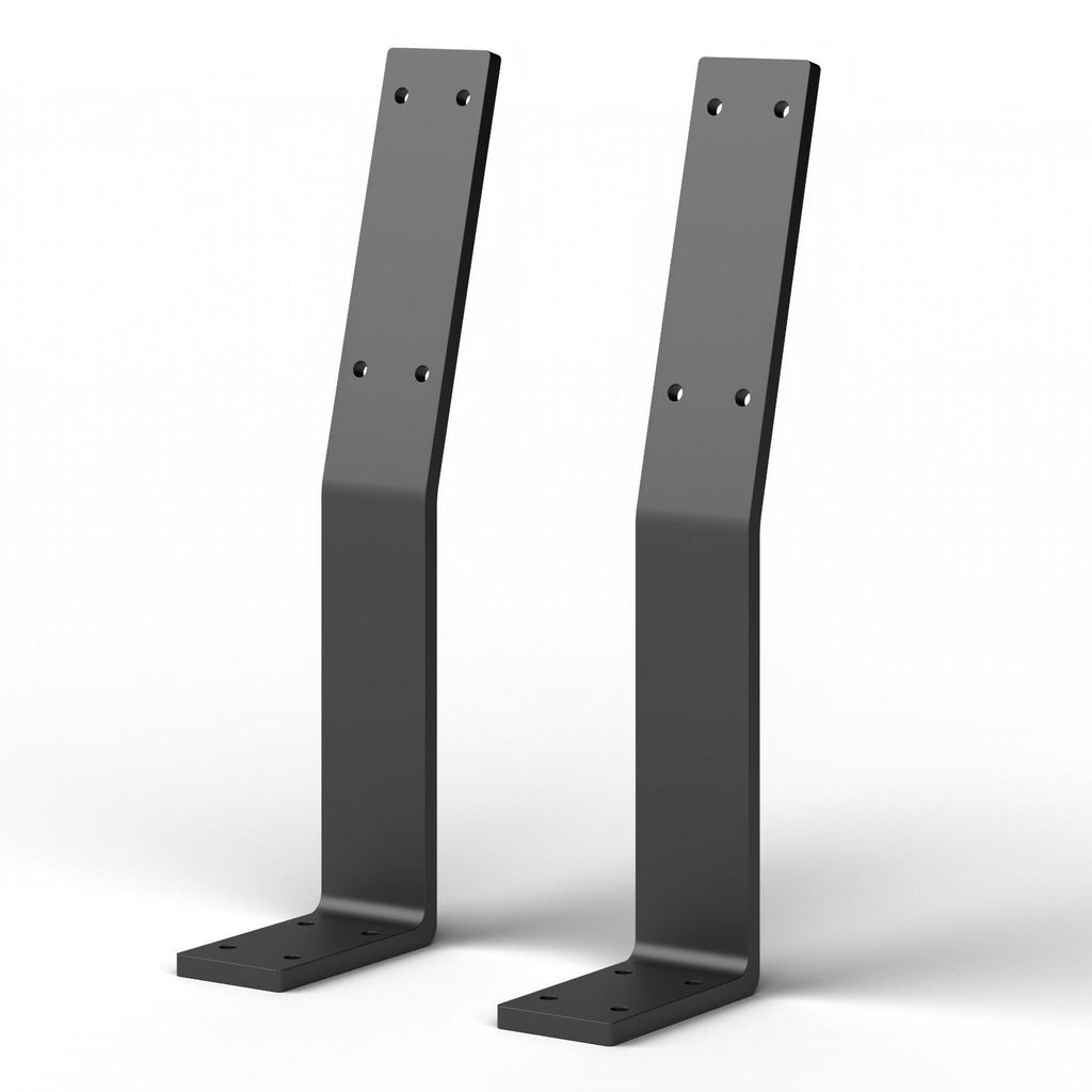 DIY 2er Set Rückenlehne Stahl Grau Lehnenhalter Halterung Rückenlehnenhalterung Bank Stuhl Kufen Profil