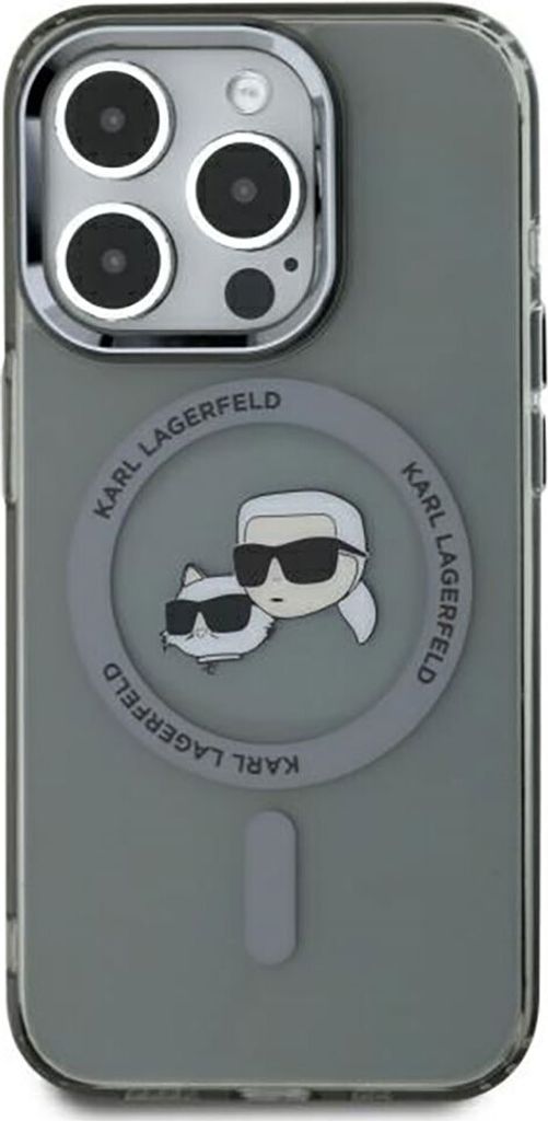 Karl Lagerfeld KLHMP15XHLSKCK iPhone 15 Pro Max 6.7" schwarz hardcase IML Metal Karl&Choupette Head MagSafe Schutzhülle