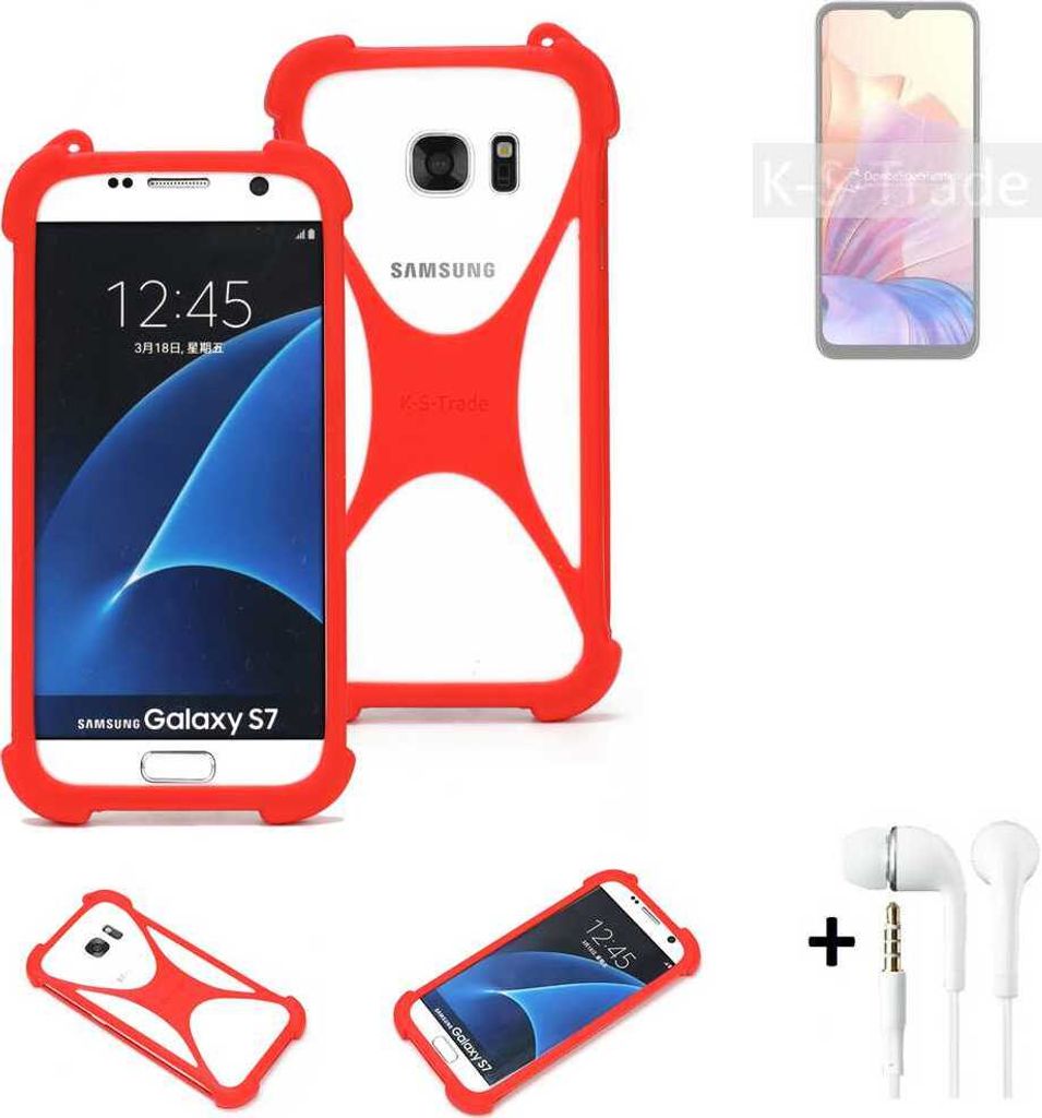 Handy-hülle + Kopfhörer kompatibel mit Blackview Oscal C80 Schutz-hülle Bumper Silikon Schutz Hülle Cover Case Silikoncase Silikonbumper TPU