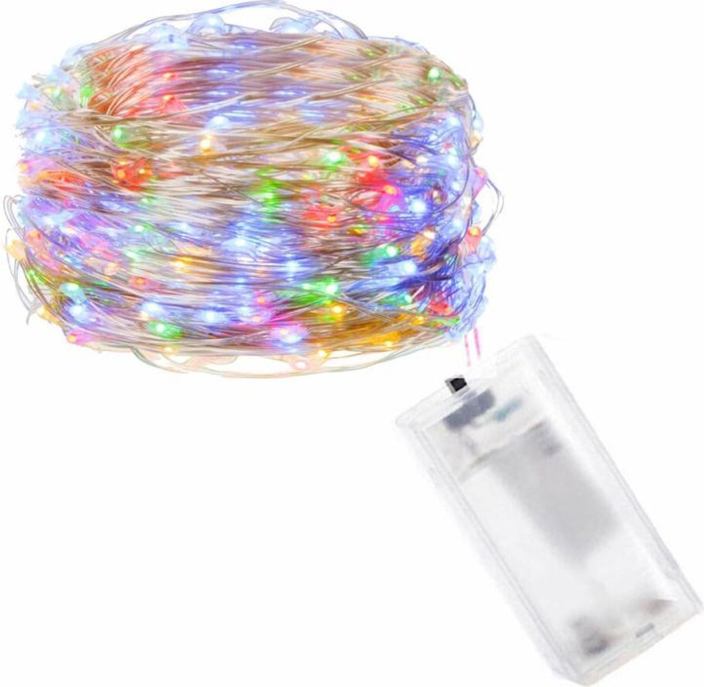 LED řetěz Nano - 1m, 10LED, 2xAA, multicolor Obrázek produktu 