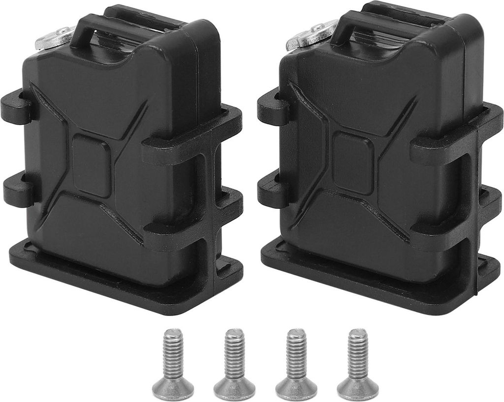 1 Paar RC Car Simulierte Kraftstofftankhalterung Mini-Ölkanister für 1/8 1/10 Crawler Dekorationszubehör Schwarz
