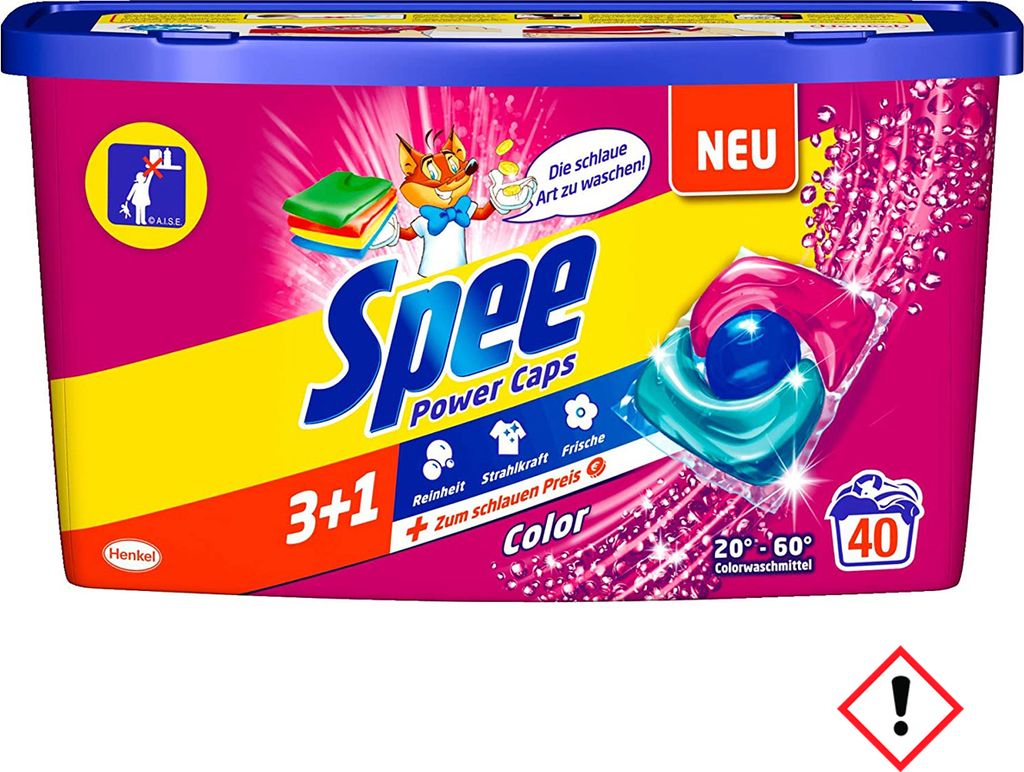 Spee Power Caps Color Waschmittel für Buntwäsche 40 WL 4in1 480g