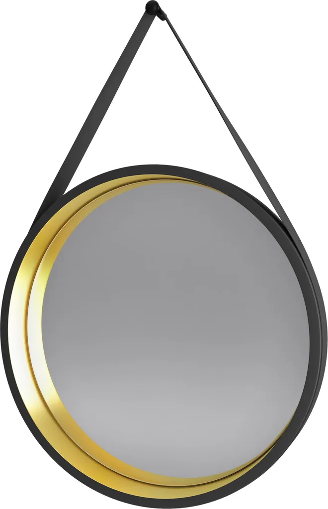 Miroir rond doré 50cm BARBER GOLD cadre métallique finition haut de gamme