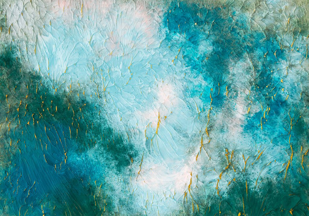 Vlies Fototapete Abstrakt 400x280 cmTapeten Wandtapete XXL türkis gold wie gemalt f-A-10020-a-a
